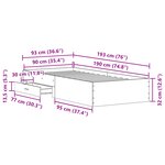 Lit vidaXL Artisan Chêne 90x190 cm Bois d'ingénierie