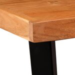 vidaXL Ensemble de bar 3 Pièces Bois d'acacia massif et cuir véritable
