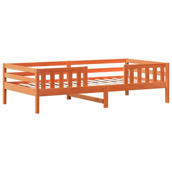vidaXL Cadre de lit sans matelas cire marron 100x200cm bois pin massif