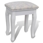 vidaXL Coiffeuse avec miroir et tabouret 7 tiroirs Blanc