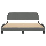 vidaXL Cadre de lit sans matelas gris foncé 160x200 cm tissu