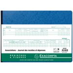 Piqûre 25x38cm Comptabilité Associations Journal des Recettes Dépenses 80p EXACOMPTA