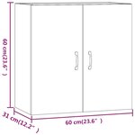 vidaXL Armoire murale Chêne marron 60x31x60 cm Bois d'ingénierie