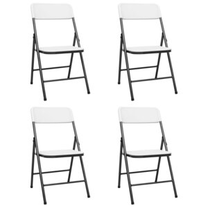 vidaXL Chaises de jardin pliables lot de 4 PEHD Blanc