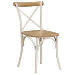 vidaXL Chaises à dossier croisé lot de 4 blanc bois de manguier massif