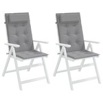 vidaXL Coussins de chaise à dossier haut lot de 2 gris tissu oxford