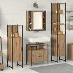 vidaXL Ensemble de meubles de salle de bain 4 pièces en chêne artisan en bois d'ingénierie