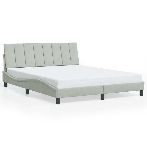 vidaXL Cadre de lit sans matelas gris clair 160x200 cm velours