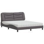 vidaXL Lit avec matelas gris 160x200 cm similicuir