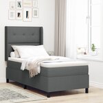 Lit coffre vidaXL avec matelas et LED gris foncé 90x190 cm en tissu