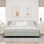 Lit box spring vidaXL avec matelas Gris clair 180x200 cm Velours