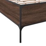 vidaXL Cadre de lit chêne marron 120x200 cm bois d'ingénierie et métal