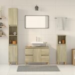 vidaXL Ensemble de meubles de salle de bain 3 Pièces chêne sonoma