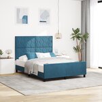 vidaXL Cadre de lit Bleu foncé 140x190 cm Velours