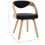 vidaXL Chaises à manger lot de 4 noir bois courbé et similicuir