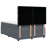 vidaXL Sommier à lattes de lit et matelas Gris foncé 160x200cm Velours