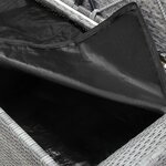 vidaXL Banc de rangement avec coussin gris 138 cm résine tressée