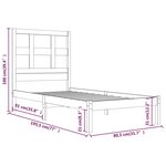 vidaXL Cadre de lit sans matelas noir 75x190 cm bois massif