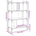 vidaXL Bibliothèque 4 niveaux chêne brun 76x32x123cm bois d'ingénierie