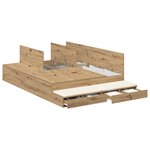 vidaXL Lit de rangement en chêne artisanal 135x190 cm