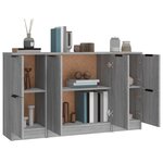 vidaXL Buffets 3 Pièces Sonoma gris Bois d'ingénierie