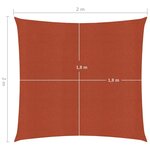 vidaXL Voile d'ombrage 160 g/m² Terre cuite 2x2 m PEHD