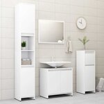 vidaXL Ensemble de meubles de salle de bain Blanc Bois d'ingénierie