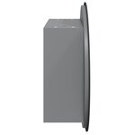 vidaXL Armoire de salle de bain miroir rond et LED Gris 40x40x17 5 cm