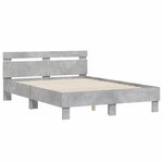 vidaXL Cadre de lit avec tête de lit gris béton 120x190 cm