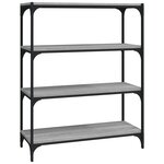 vidaXL Bibliothèque Sonoma gris 80x33x100 cm Bois d'ingénierie acier
