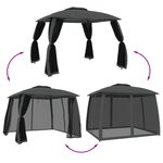 vidaXL Tonnelle avec double toit et parois en filet anthracite acier