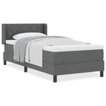 Lit à ressorts vidaXL avec matelas gris foncé 90x200 cm en tissu
