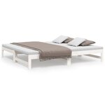 vidaXL Lit coulissant Blanc 2x(90x190) cm Bois de pin massif