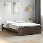 vidaXL Cadre de lit chêne marron 140x190 cm bois d'ingénierie et métal