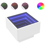 vidaXL Table d'appoint avec LED blanc 40x40x30 cm bois d'ingénierie