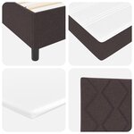 Lit Box Spring vidaXL avec Matelas & LED Marron Foncé 90x190 cm en Tissu