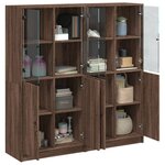 vidaXL Bibliothèque avec portes chêne marron 136x37x142 cm
