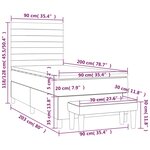 vidaXL Sommier à lattes de lit avec matelas Rose 90x200 cm Velours
