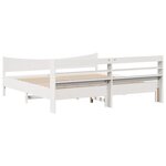vidaXL Cadre de lit et tête de lit blanc 200x200 cm bois de pin massif