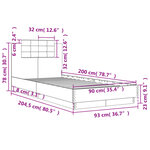 vidaXL Cadre de lit avec LED sans matelas chêne sonoma 90x200 cm
