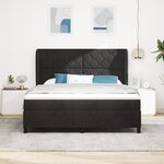 Lit à ressort vidaXL avec matelas Noir 180x200 cm Velours