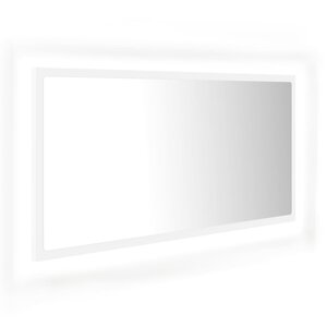 vidaXL Miroir à LED de salle de bain Blanc 90x8 5x37 cm Acrylique