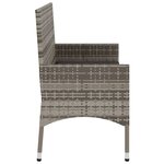 vidaXL Banc de Jardin à 2 Places avec Coussins Gris Résine Tressée