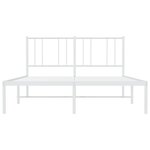vidaXL Cadre de lit métal sans matelas et tête de lit blanc 135x190 cm