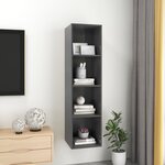vidaXL Meuble TV mural Gris 37x37x142 5 cm Bois d’ingénierie
