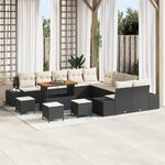 Ensemble de 14 pièces de Canapés de Jardin vidaXL noir rotin