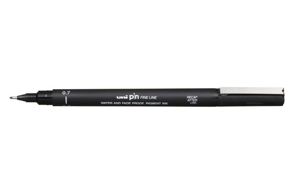 Feutre technique 0,7mm PIN 07200 Pte calibrée Noir UNI-BALL