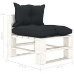 vidaXL Salon palette de jardin 9 Pièces avec coussins anthracite bois