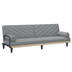 vidaXL Canapé-lit avec accoudoirs gris clair tissu