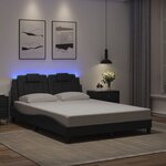 vidaXL Cadre de lit avec LED sans matelas noir 140x200 cm